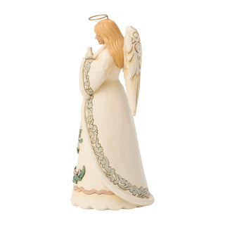 Jim Shore Heartwood Creek: White Woodland Angel With Dove Figurine sparkle-castle