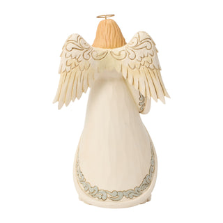 Jim Shore Heartwood Creek: White Woodland Angel With Dove Figurine sparkle-castle