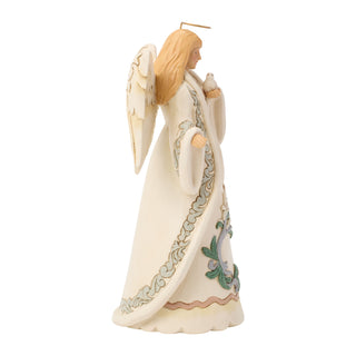 Jim Shore Heartwood Creek: White Woodland Angel With Dove Figurine sparkle-castle