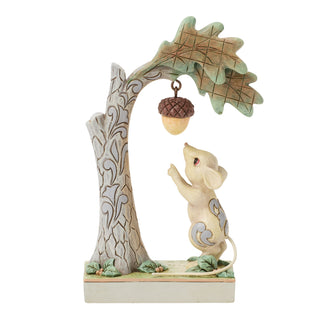 Jim Shore Heartwood Creek: White Woodland Field Mouse and Acorn Figurine sparkle-castle
