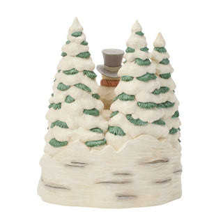 Jim Shore Heartwood Creek: White Woodland Snowman With Forest Friends Figurine sparkle-castle