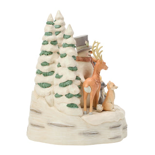 Jim Shore Heartwood Creek: White Woodland Snowman With Forest Friends Figurine sparkle-castle
