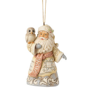 Jim Shore Heartwood Creek: White Woodland Dated 2026 Santa Hanging Ornament sparkle-castle