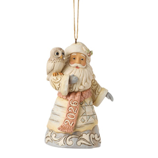 Jim Shore Heartwood Creek: White Woodland Dated 2026 Santa Hanging Ornament sparkle-castle