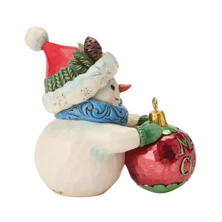Jim Shore Heartwood Creek: Snowman Ball Ornament Miniature Figurine sparkle-castle