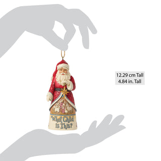 Jim Shore Heartwood Creek: Santa What Child Is This Hanging Ornament sparkle-castle