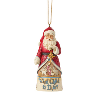 Jim Shore Heartwood Creek: Santa What Child Is This Hanging Ornament sparkle-castle