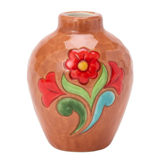 Jim Shore Heartwood Creek: Terracotta with Floral Vase Vase