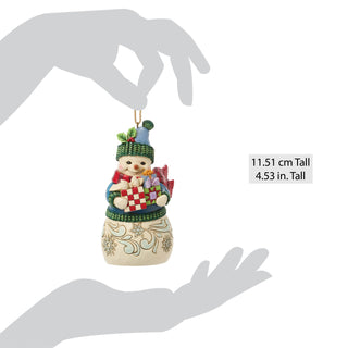 Jim Shore Heartwood Creek: Snowman with Arms Full Hanging Ornament sparkle-castle