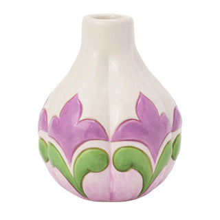 Jim Shore Heartwood Creek: White with Floral Vase Vase