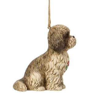Jim Shore Heartwood Creek: Shih Tzu Dog Hanging Ornament sparkle-castle