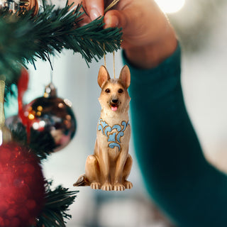 Jim Shore Heartwood Creek: German Shepherd Dog Hanging Ornament sparkle-castle