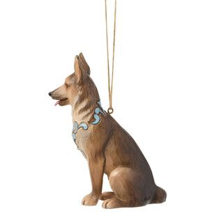 Jim Shore Heartwood Creek: German Shepherd Dog Hanging Ornament sparkle-castle