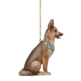 Jim Shore Heartwood Creek: German Shepherd Dog Hanging Ornament sparkle-castle