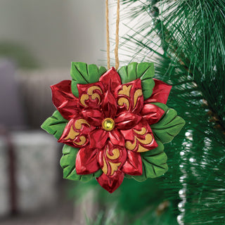 Jim Shore Heartwood Creek: 13th Annual Legend Of The Poinsettia Hanging Ornament sparkle-castle