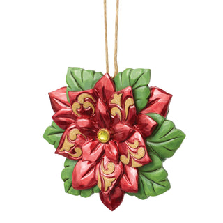 Jim Shore Heartwood Creek: 13th Annual Legend Of The Poinsettia Hanging Ornament sparkle-castle