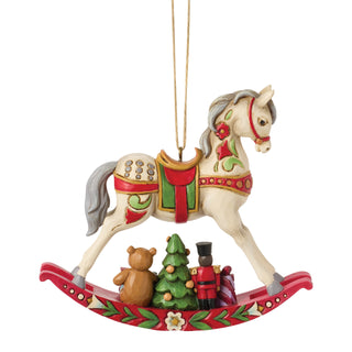 Jim Shore Heartwood Creek: Rocking Horse Hanging Ornament sparkle-castle