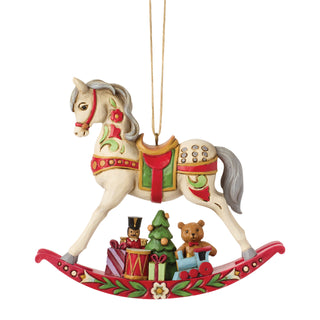 Jim Shore Heartwood Creek: Rocking Horse Hanging Ornament sparkle-castle