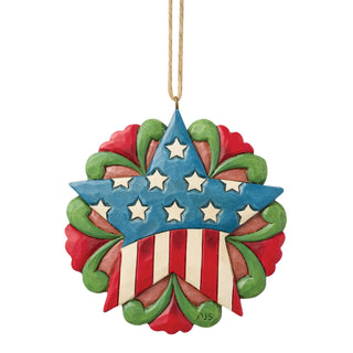 Jim Shore Heartwood Creek: Patriotic Star Hanging Ornament sparkle-castle