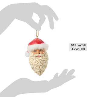 Jim Shore Heartwood Creek: Large Santa Head Hanging Ornament sparkle-castle
