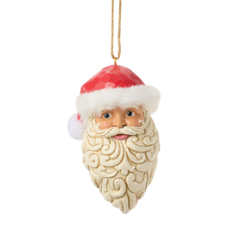 Jim Shore Heartwood Creek: Large Santa Head Hanging Ornament sparkle-castle
