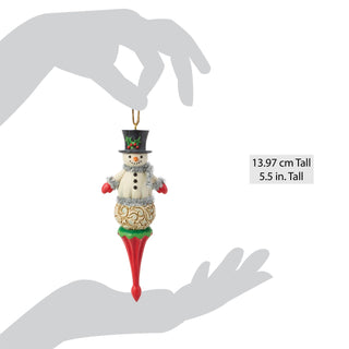 Jim Shore Heartwood Creek: Snowman Finial Hanging Ornament sparkle-castle