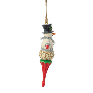 Jim Shore Heartwood Creek: Snowman Finial Hanging Ornament sparkle-castle