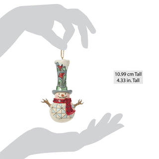 Jim Shore Heartwood Creek: Snowman With Tall Top Hat Hanging Ornament sparkle-castle