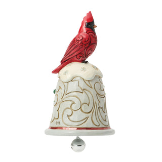 Jim Shore Heartwood Creek: Pint Sized Cardinal Perched on Bell Figurine sparkle-castle