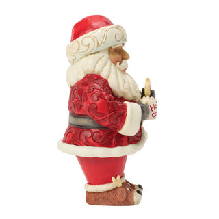 Jim Shore Heartwood Creek: Pint Sized Santa With Hot Cocoa & Cookie Figurine sparkle-castle