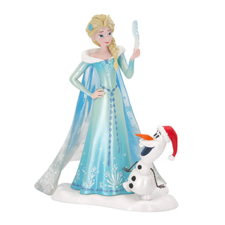 Disney Showcase: Elsa & Olaf Seasonal Figurine sparkle-castle