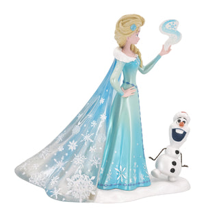 Disney Showcase: Elsa & Olaf Seasonal Figurine sparkle-castle