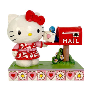 Jim Shore Sanrio: Hello Kitty Valentines Mailbox Figurine sparkle-castle