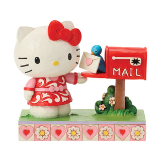 Jim Shore Sanrio: Hello Kitty Valentines Mailbox Figurine sparkle-castle