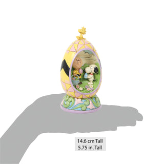 Jim Shore Peanuts: Snoopy & Charlie Egg Diorama Figurine sparkle-castle