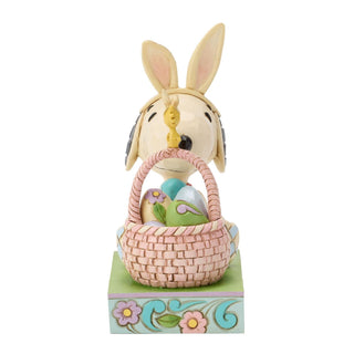 Jim Shore Peanuts: Snoopy w Basket of Easter Egg Figurine