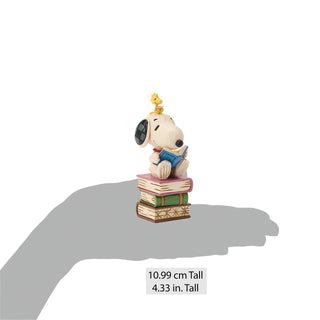 Jim Shore Peanuts: Snoopy Reading on Stacked Book Figurine sparkle-castle