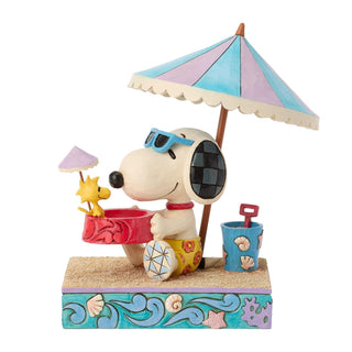 Jim Shore Peanuts: Snoopy Holding Woodstock/Bowl Figurine