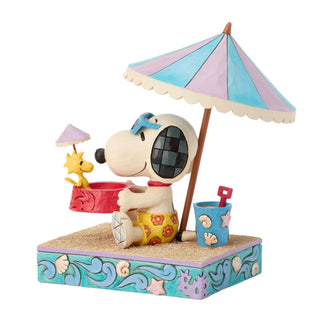 Jim Shore Peanuts: Snoopy Holding Woodstock/Bowl Figurine
