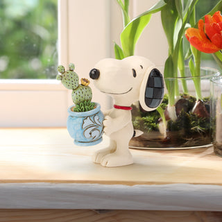 Jim Shore Peanuts: Snoopy with Plant Miniature Figurine sparkle-castle