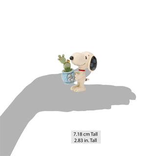 Jim Shore Peanuts: Snoopy with Plant Miniature Figurine sparkle-castle