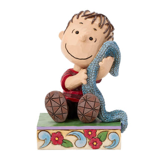 Jim Shore Peanuts: Linus Sitting with Blanket Figurine