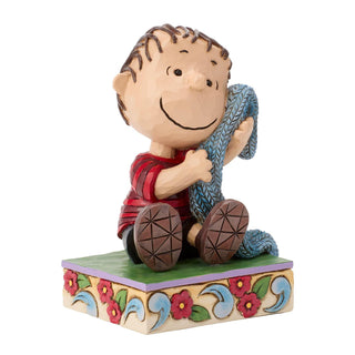 Jim Shore Peanuts: Linus Sitting with Blanket Figurine