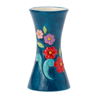 Jim Shore Heartwood Creek: Blue with Floral Vase Vase
