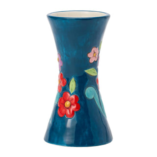 Jim Shore Heartwood Creek: Blue with Floral Vase Vase