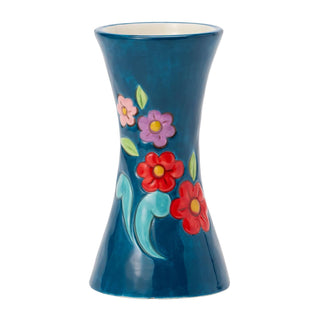 Jim Shore Heartwood Creek: Blue with Floral Vase Vase