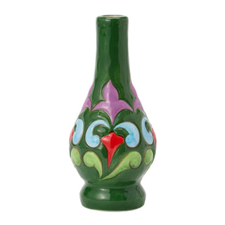 Jim Shore Heartwood Creek: Green with Floral Vase Vase