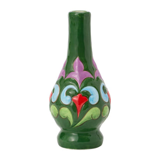 Jim Shore Heartwood Creek: Green with Floral Vase Vase