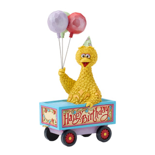Jim Shore Sesame Street: Big Bird Birthday Train Car Figurine sparkle-castle