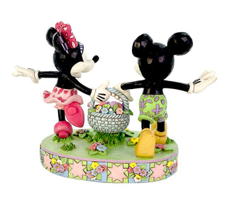 Jim Shore Disney Traditions: Mickey & Minnie Easter Basket Figurine sparkle-castle
